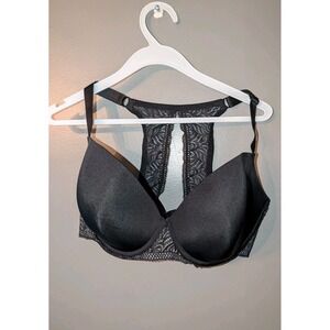 Paramour Women's Black Lacy Padded Underwire Bra Size 38DDD Intimate Sexy